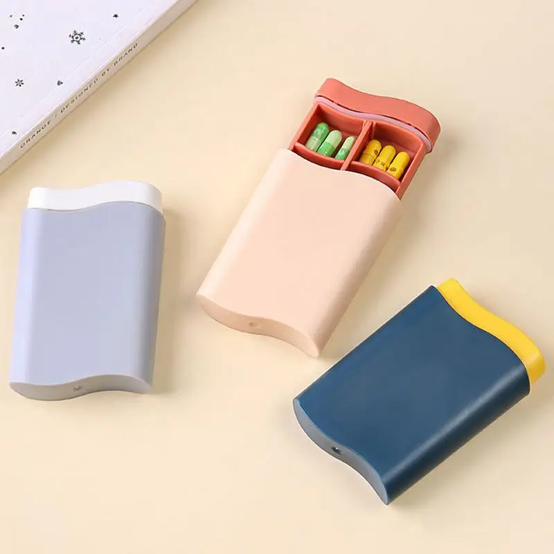 Portable Medicine Box Moisture Proof Pill Organizer With ABS Material Small Pill Case For Purse Handbag Backpack Suitcase