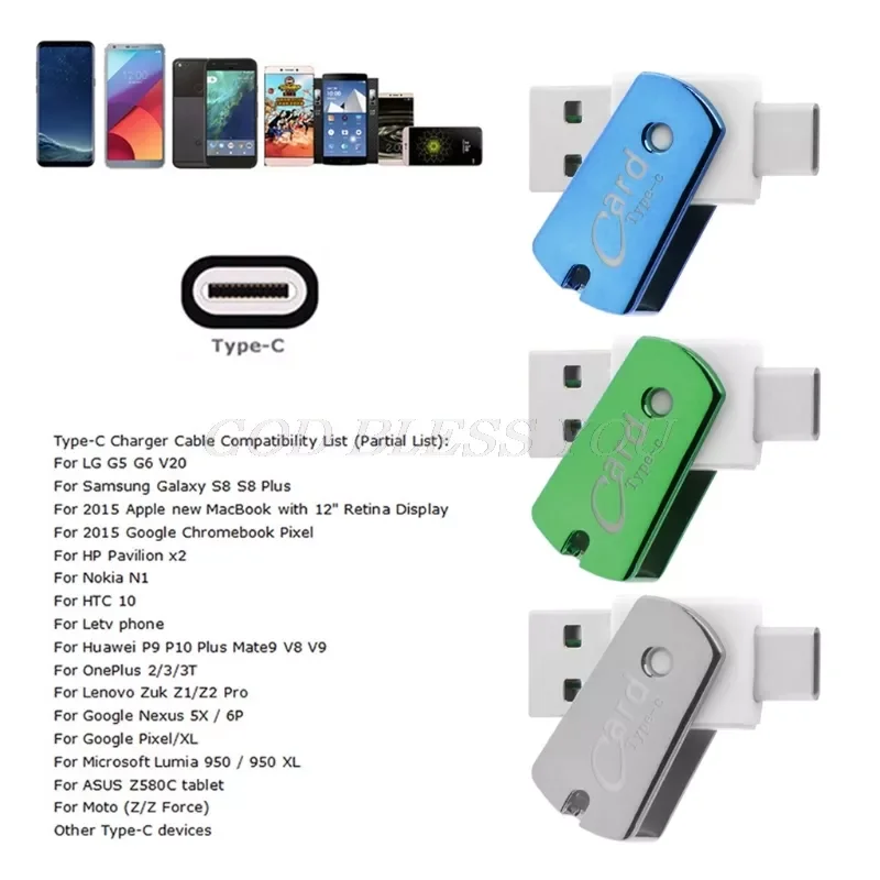 

3.1 Type C USBC to Micro SD TF Card Reader Adapter for PC Cellphon Drop Shipping