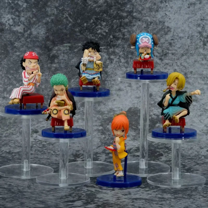 

One Piece 6pcs/lot WCF Figures Luffy Sanji Zoro Ace Marco Katakuri Charlotte Anime Model Toy for Children