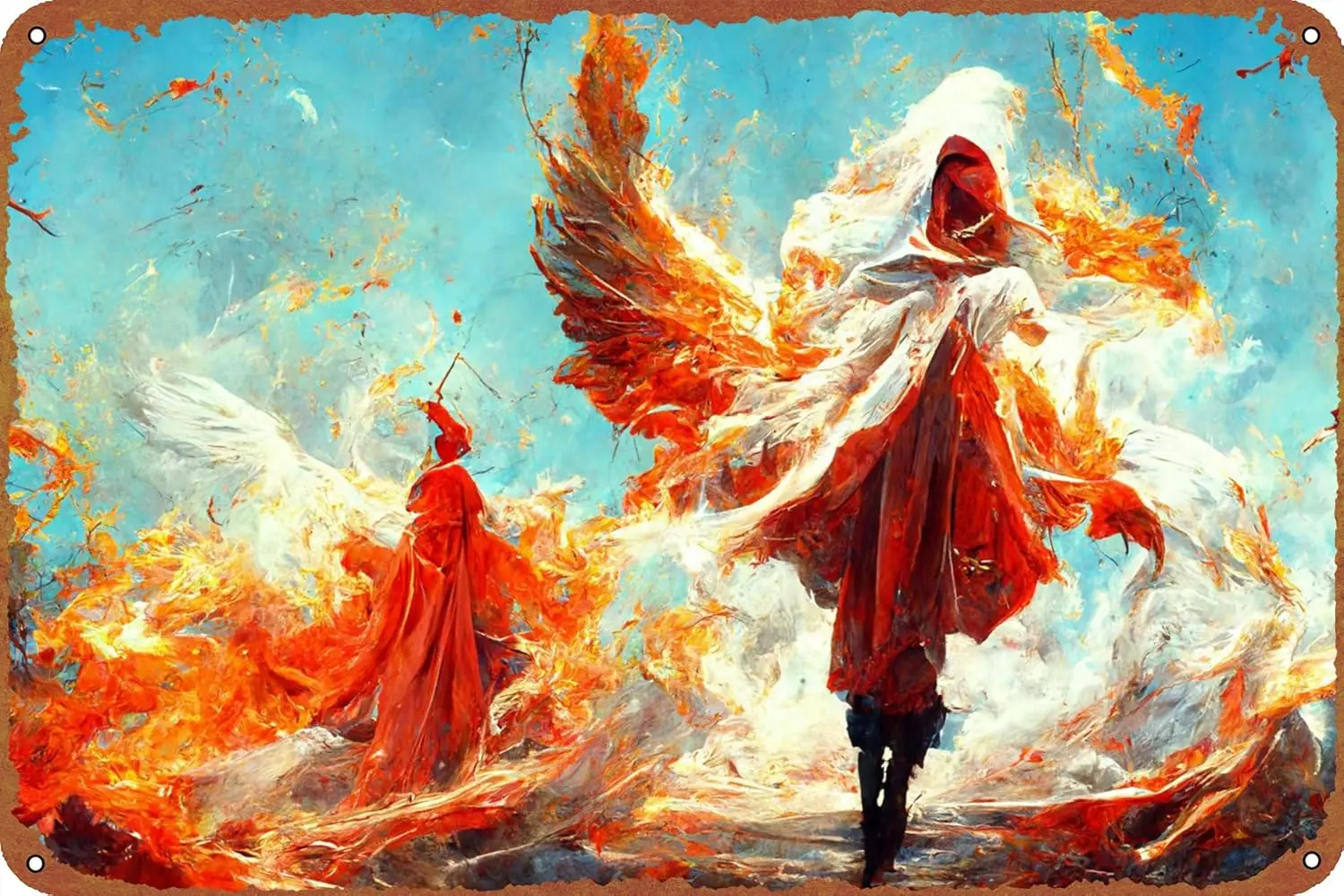 Рафаэль архангел жестяная вывеска украшение винтажный металлический плакат