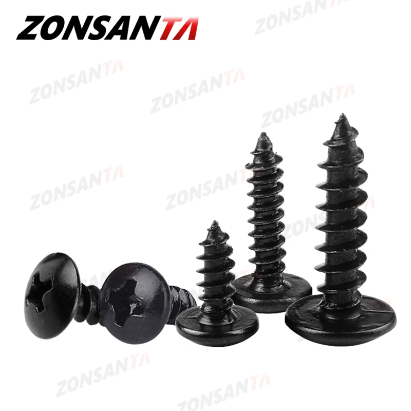

ZONSANTA Саморезы по дереву черные углеродистые сталь Phillips M3 M4 M5 M6