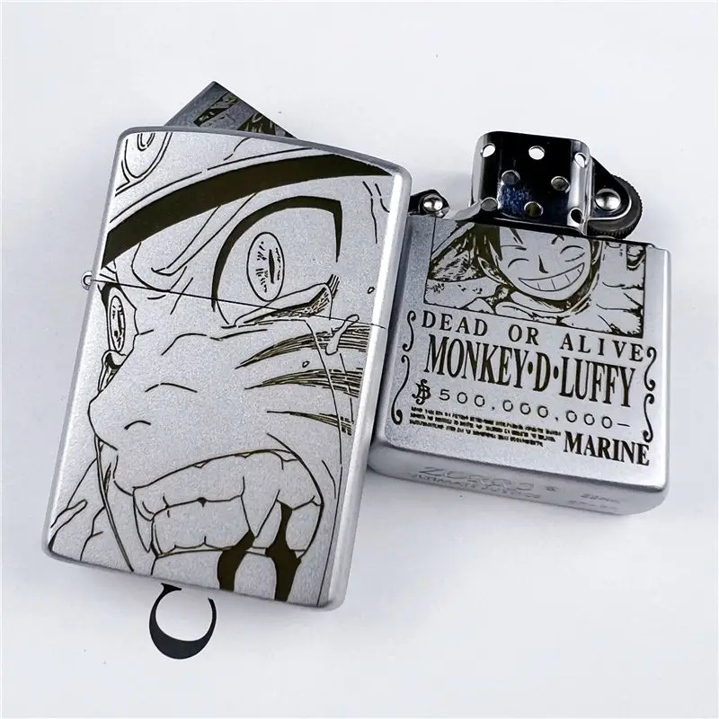 

Anime Naruto Itachi Uchiha One Piece Luffy Lighter High-End Fine Copper Lighter Cartoon Windproof Kerosene Lighters Fast Deliver