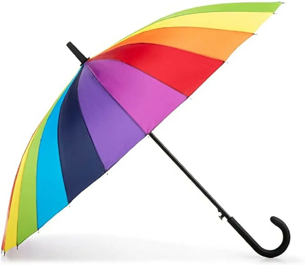 

Rainbow Auto-Open 24 Rib Stick Umbrella Rainbow A44 - 9514