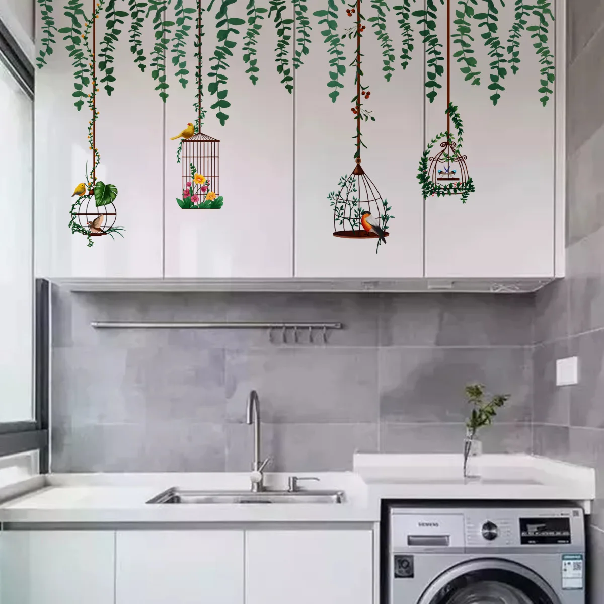 Настенные стикеры в виде птичьей клетки наклейки на стену лоза домашний декор