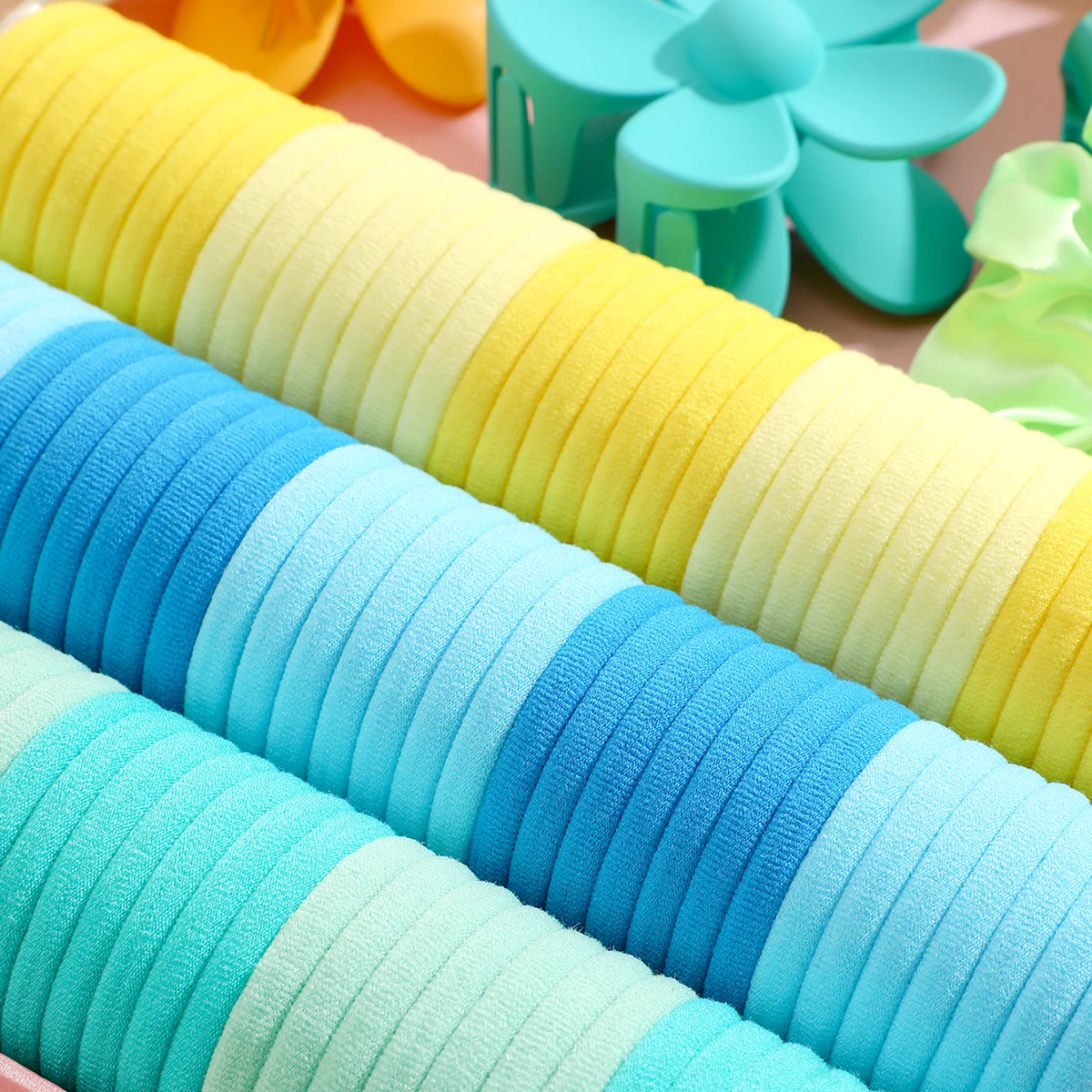 Женская эластичная цветная лента для волос в форме цветка 53-163 шт.