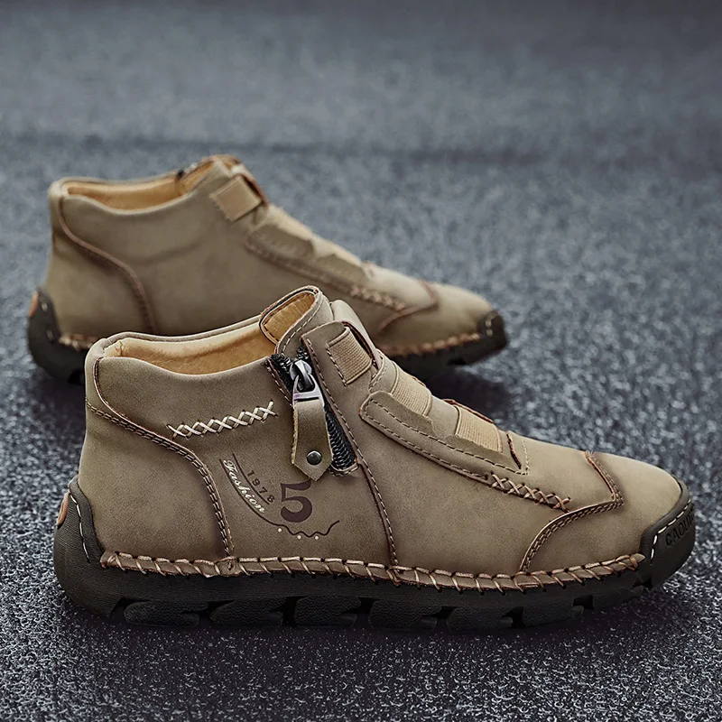 

Fashion Moccasin New Mens Genuine Leather Shoes Comfortable Winter Luxury Slip on Shoes Handmade Ankle Boots S11701-S11721