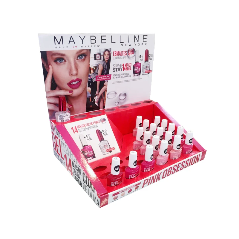 

Настольная косметическая продукция в розницу, поднос для демонстрации сверху, картонная лак для ногтей, помада, подставка для макияжа ресни...