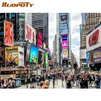 ruopoty painting by numbers kits for adults new york street landscape oil picture by number 60x75cm frame on canvas paints