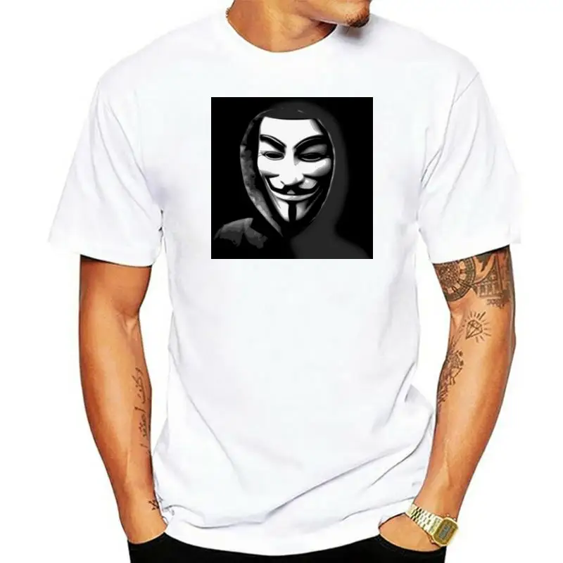 Anonymous Guy Fawkes Mask Cool Black T Shirt Tee Xs 2Xl