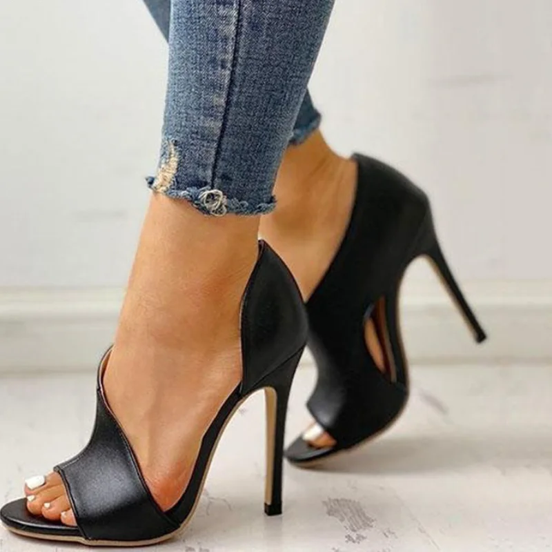 

2022 New Women Pumps Shoes Open Toed Heels Women High Heels Black Sexy Pumps Peep Toe Heels Ladies Shoes Talon Femme Sexy