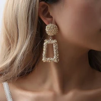 vintage geometric earrings for women statement earring jewelry carved metal gold color earing fashion jewelry trendy gift