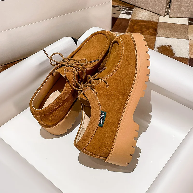 British Style Small Leather Shoes Female 2023 Spring New Leather Everything Retro Love Explosion Thick Sole In The Single Shoes