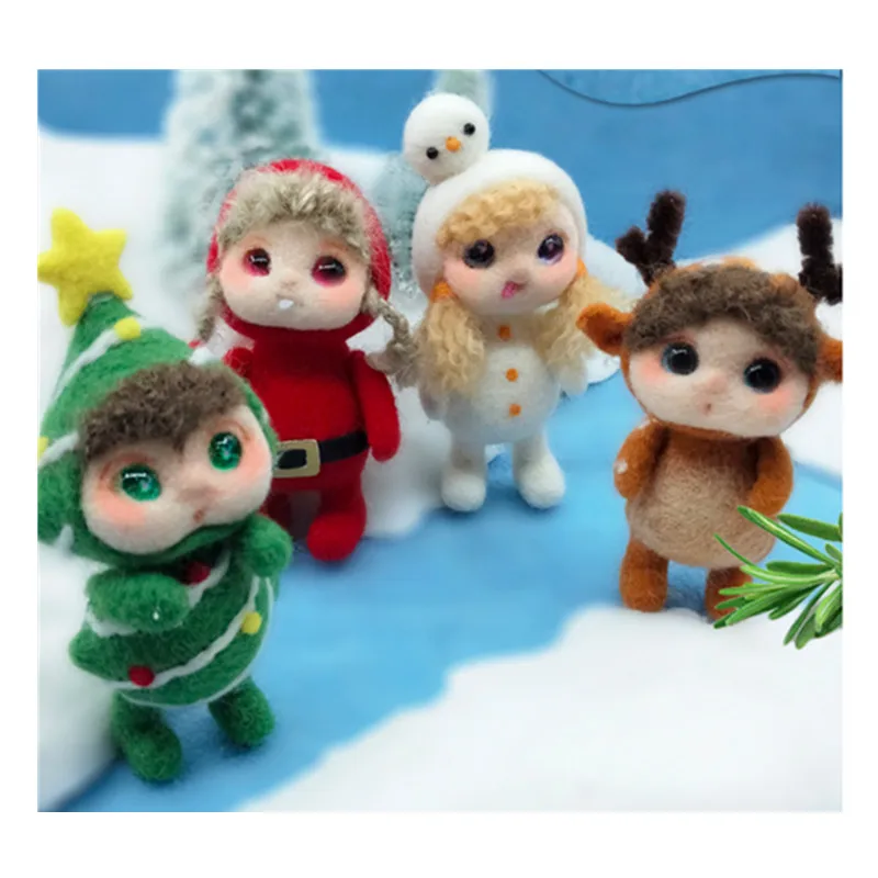 

Christmas tree, Elf puppet wool felt needle felting decoration craft needlecraft DIY handmade