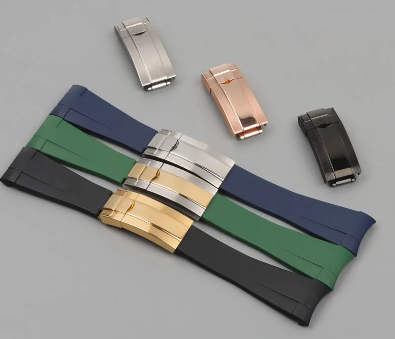 

Ремешок силиконовый для наручных часов, мягкий резиновый Комбинированный браслет с пряжкой, 22 мм, для Daytona Submariner DEEPSEA GMT SEAMARSTER