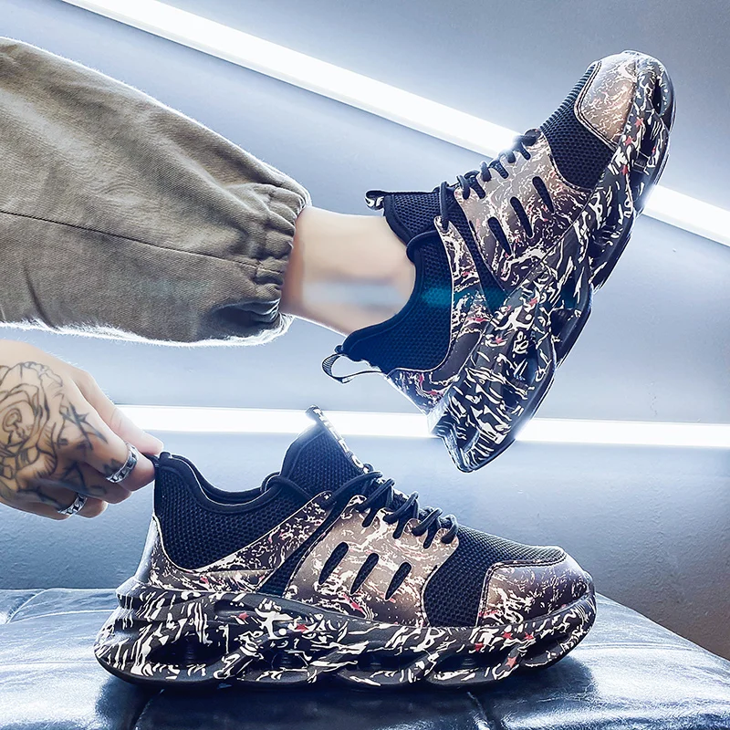 

Men Fashion Sneakers 2022 Summer Lace-up Mesh Colorful Shoes Popular Comfortable Mens Shoes Sports Shoes кроссовки