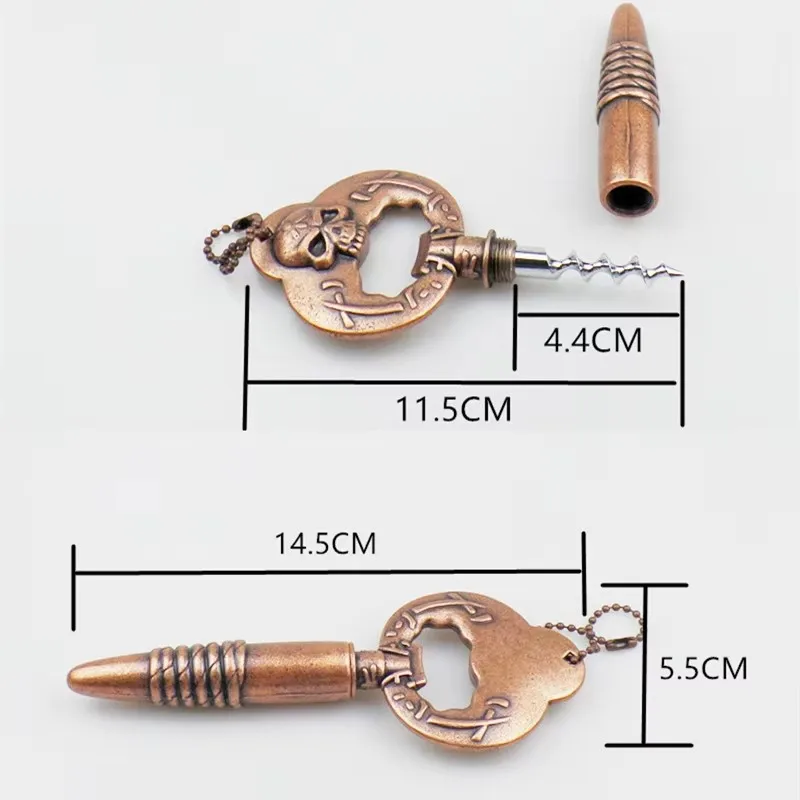 Креативная многофункциональная открывалка для бутылок пива вина череп и пуля