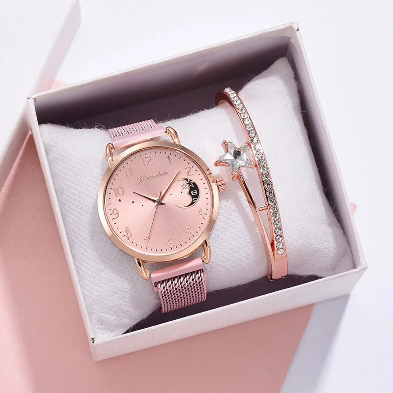 

Women Fashion Luxury Watches Printed Moon Simple Female Dress Wristwatches Classical Design Ladies Quartz Watch Relogio Mujer
