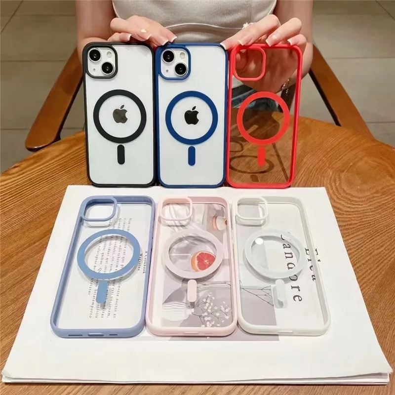 Магнитный матовый прозрачный акриловый жесткий чехол Magsafe для беспроводной