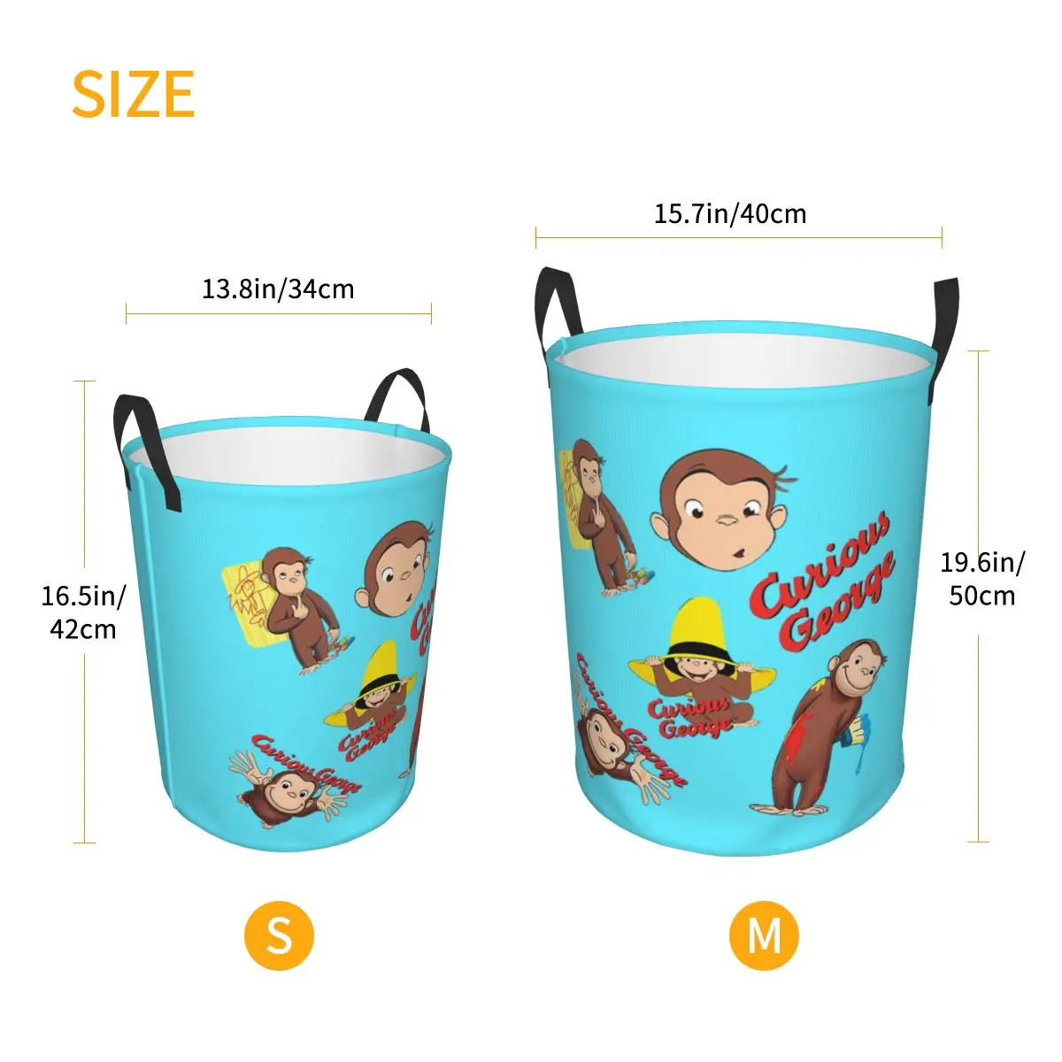 Смешная аниме корзина для белья Складная Большая фотография Любопытный Джордж