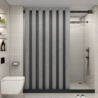 K-Water Thickened Solid Color Bath Curtain Linen Waterproof Bathroom Bathtub Fabric Modern Shower Curtains Luxury Hooks