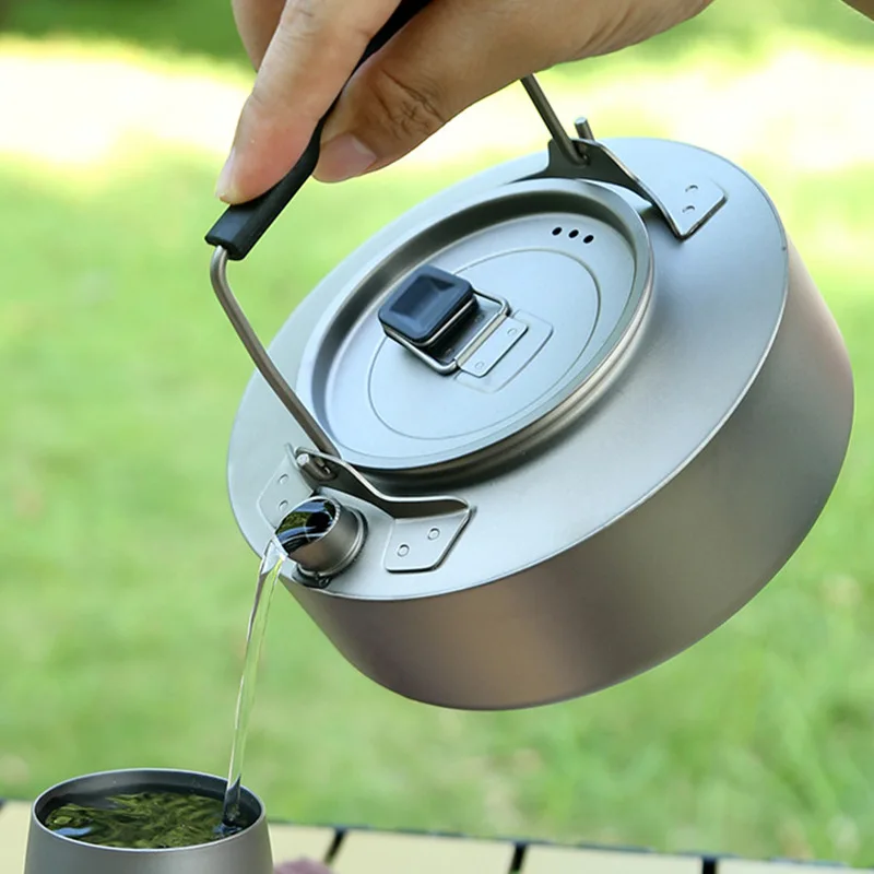 

Camping Tableware Titanium Cookware set tourism cauldron Outdoor Cooking Pot Picnic Kitchen Hiking Trekking