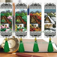 bk040diy craft cross stitch bookmark christmas plastic fabric needlework embroidery crafts counted new gifts kit holiday