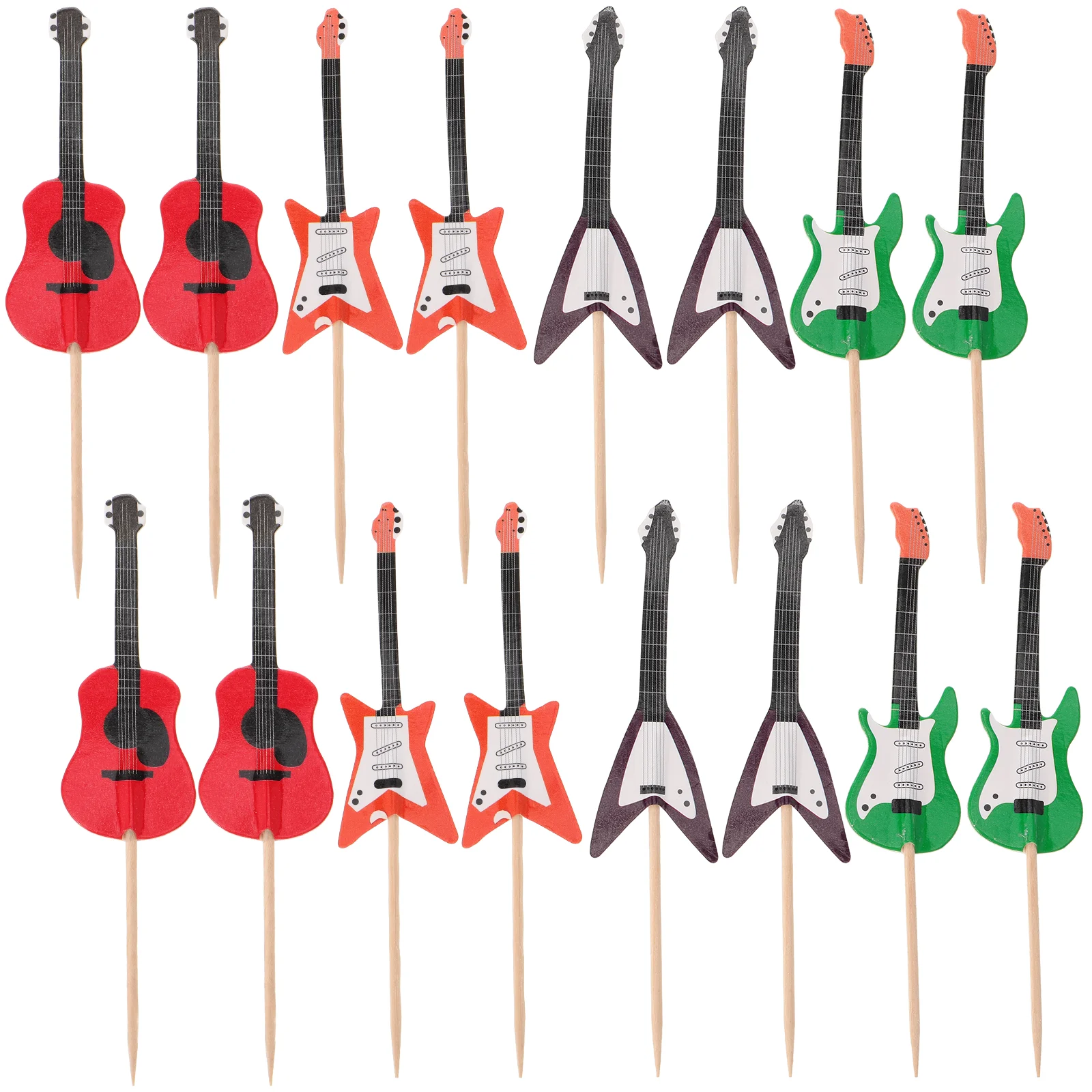 

24pcs Guitar Cupcake Toppers Note Cupcake Picks Musical Instrument Cake for Birthday Wedding Party Supplies