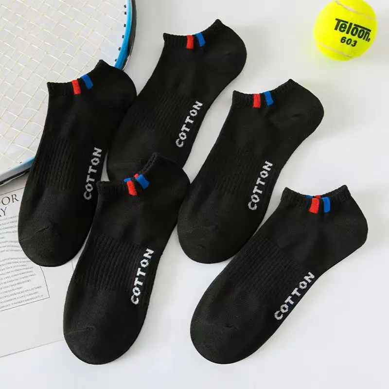 5 Pair Cotton Socks Breathable Non-slip Summer Ankle Socks Man Women Socks Sports Short Socks Plus Size