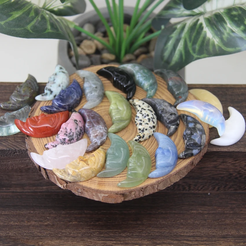 

Статуэтка с изображением Луны и лица диаметром 1,5 дюйма, резная Обсидиановая статуя, украшение для дома, подарки