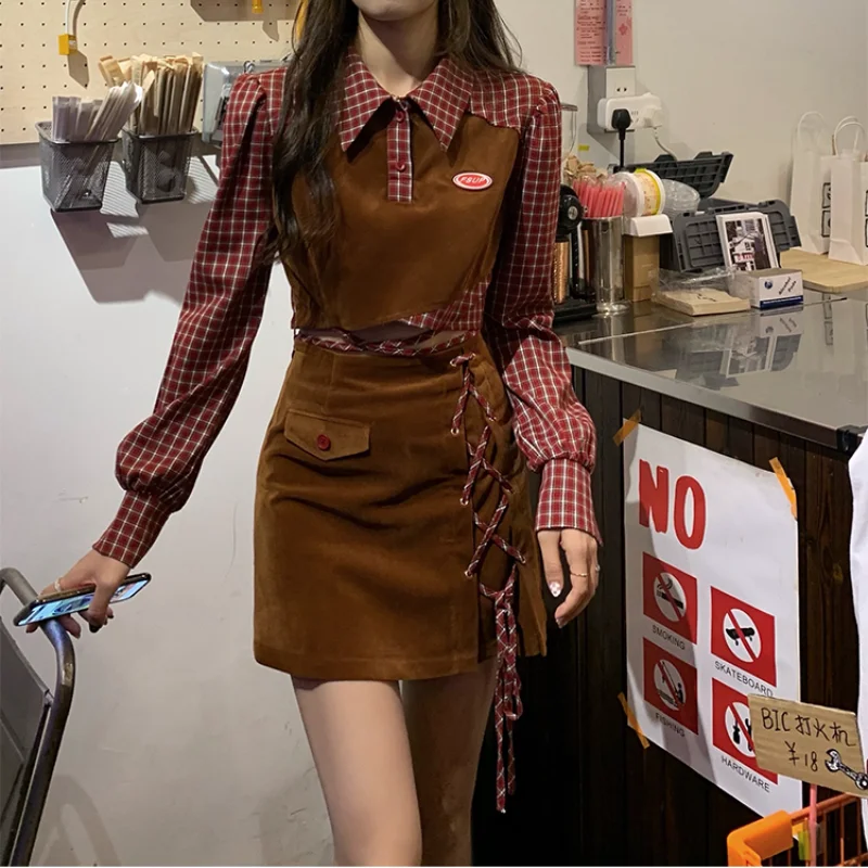 Милые костюмы из искусственной юбки зимний французский винтажный элегантный