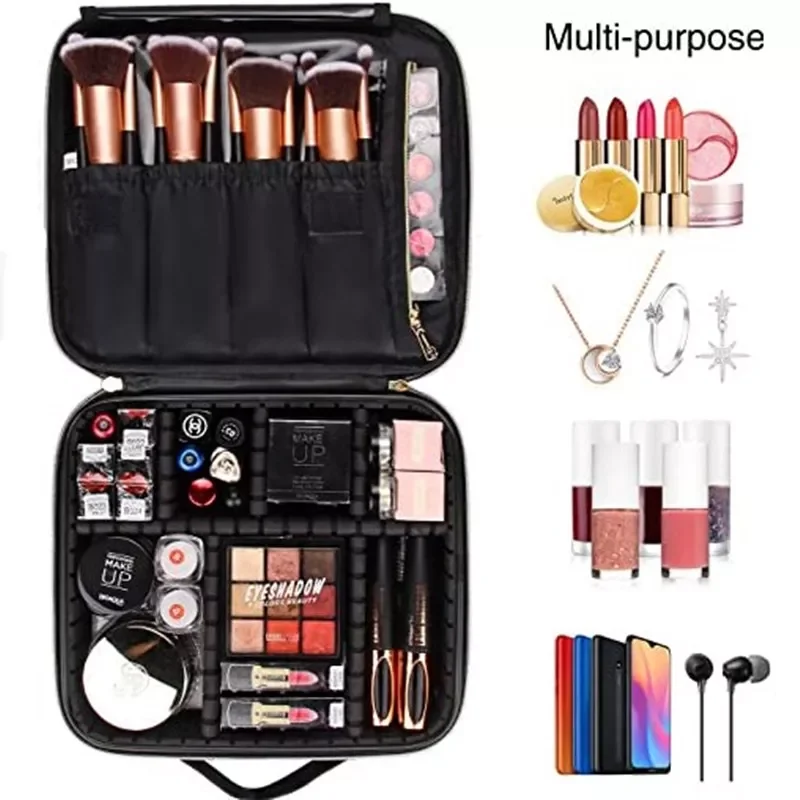 

Профессиональная коробка для хранения косметики, органайзер для макияжа, Дорожный Чехол для инструментов, Портативная сумка для хранения д...