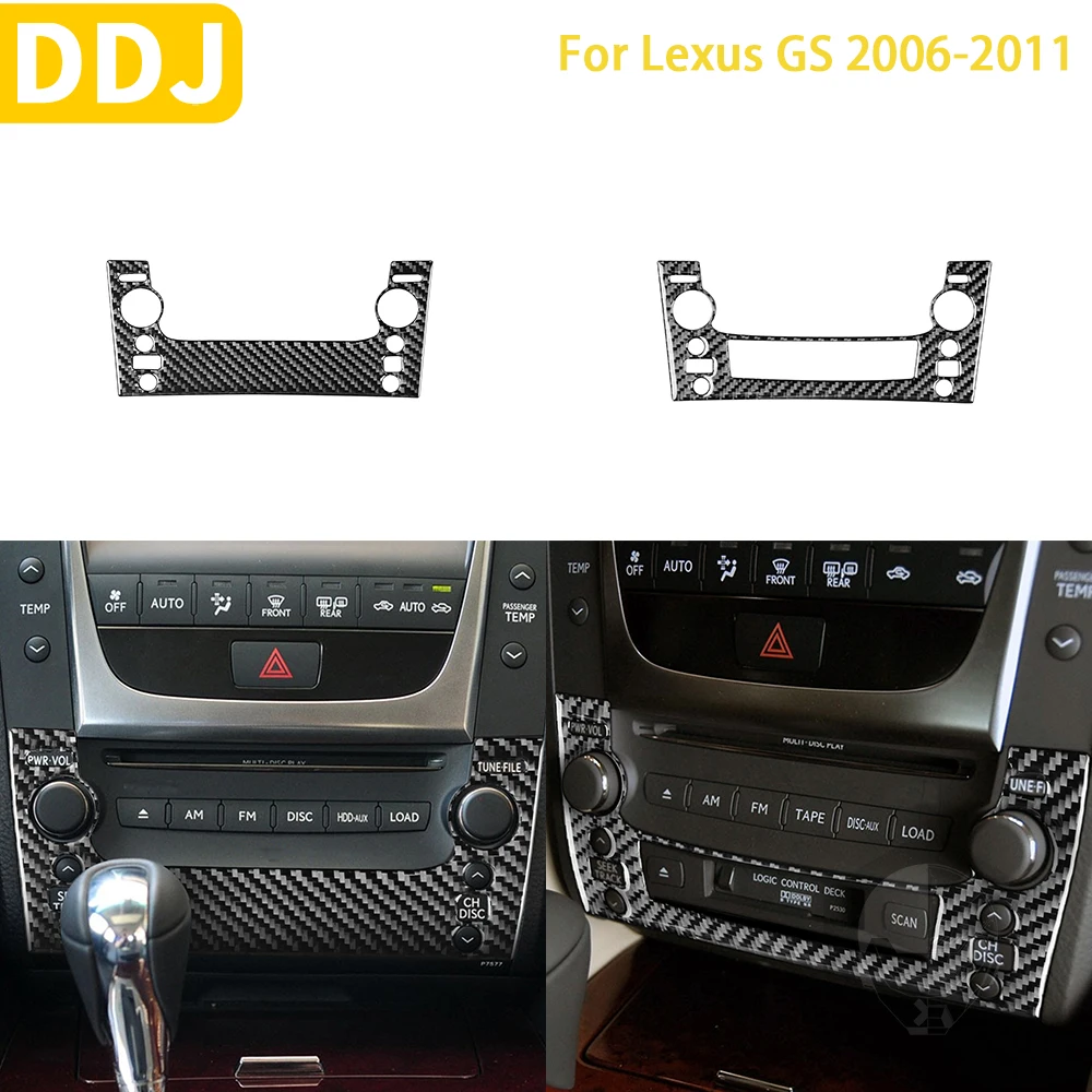 

Аксессуары для Lexus GS 2006 2007 2008 2009 2010 2011, автомобильные наклейки из углеродного волокна для интерьера, радио, CD-панели, декоративные