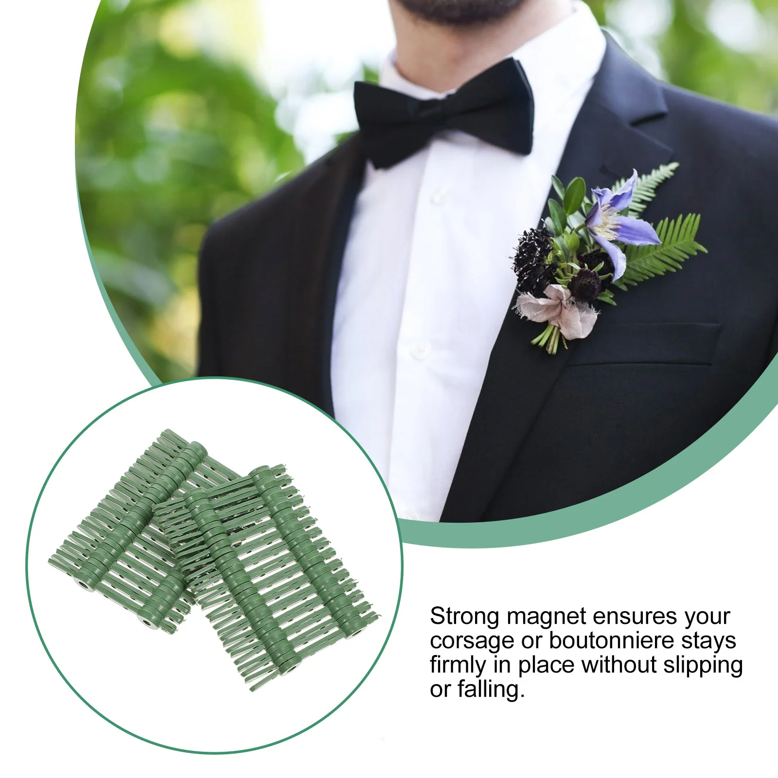 

30 Pairs Magnetic Boutonniere Holder Premium Durable Boutonniere Holder