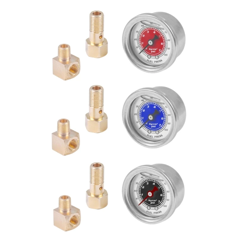 

Automotive Fuel Pressure Gauge Liquid 0-100PSI Oil Press Gauge Fuel Gauge Universal Suitable for Civic 96-00 S2000 Drop Shipping