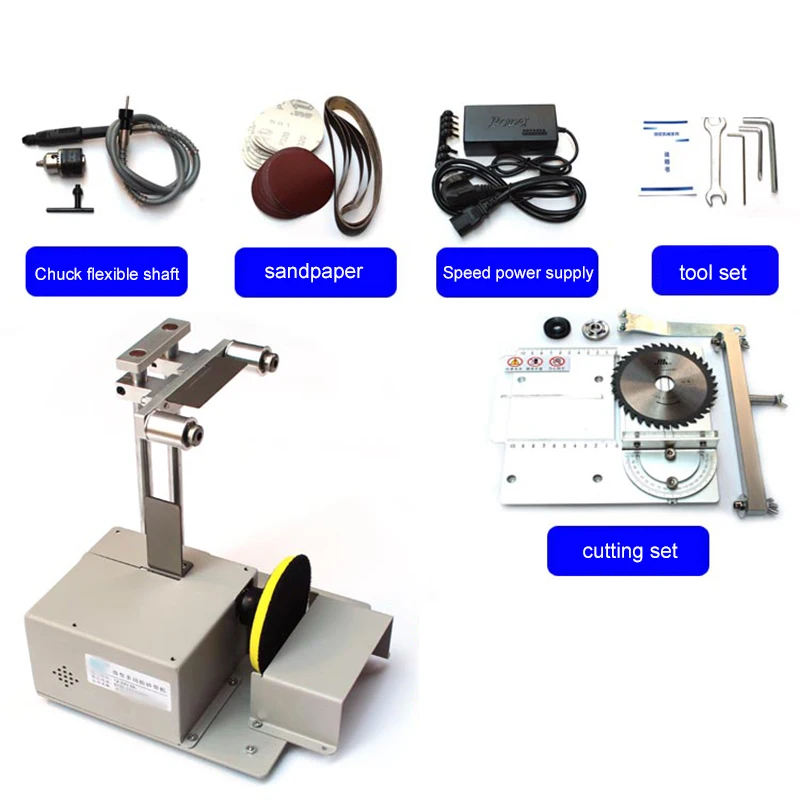 

Electric Belt Sander Mini Ponceuse Multi-function Cutting Machine Table Saw DIY Woodworking Desktop Sanding Grinding Machine