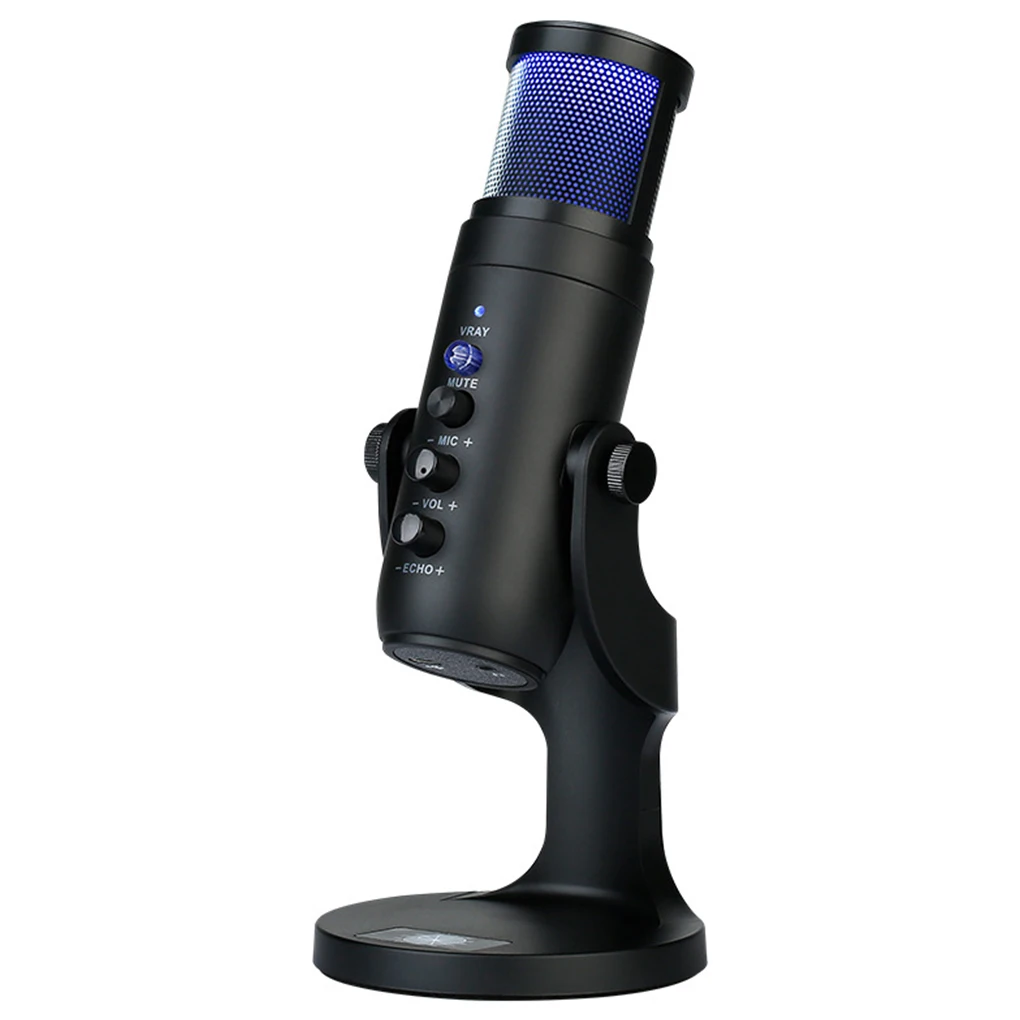 

Type-c Condenser Microphone RGB 360-degree Rotating Adjustable Mic