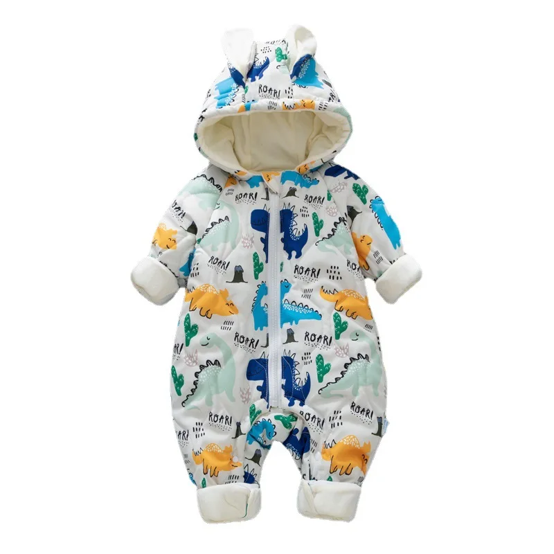 

Baby clothes autumn plush thickened romper newborn babies cotton padded clothes going out warm clothes winter hugging clothes