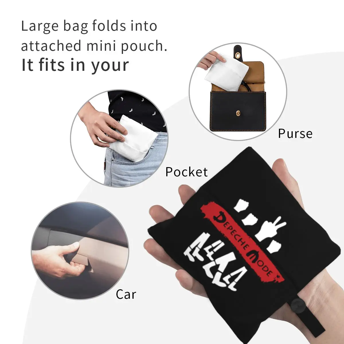 Сумка-тоут Kawaii Depeche Cool Mode Electronic Rock Shopping