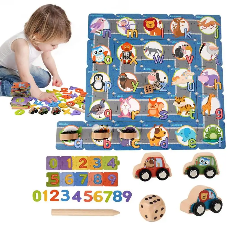 

ABC 123 Wooden Puzzles Wood Puzzles For Toddlers Wooden Alphabet Number Shape Puzzle ABC Learning Toys For Toddlers Kids