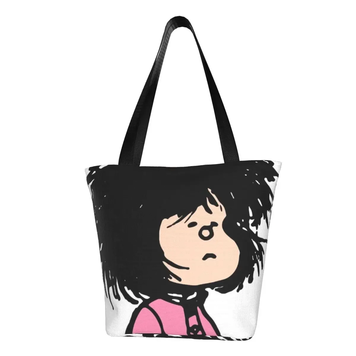 

Сделанные на заказ сумки для покупок Mafalda Awaking, женские портативные сумки для продуктов Quino, Аргентина, Мультяшные сумки-тоут для покупок