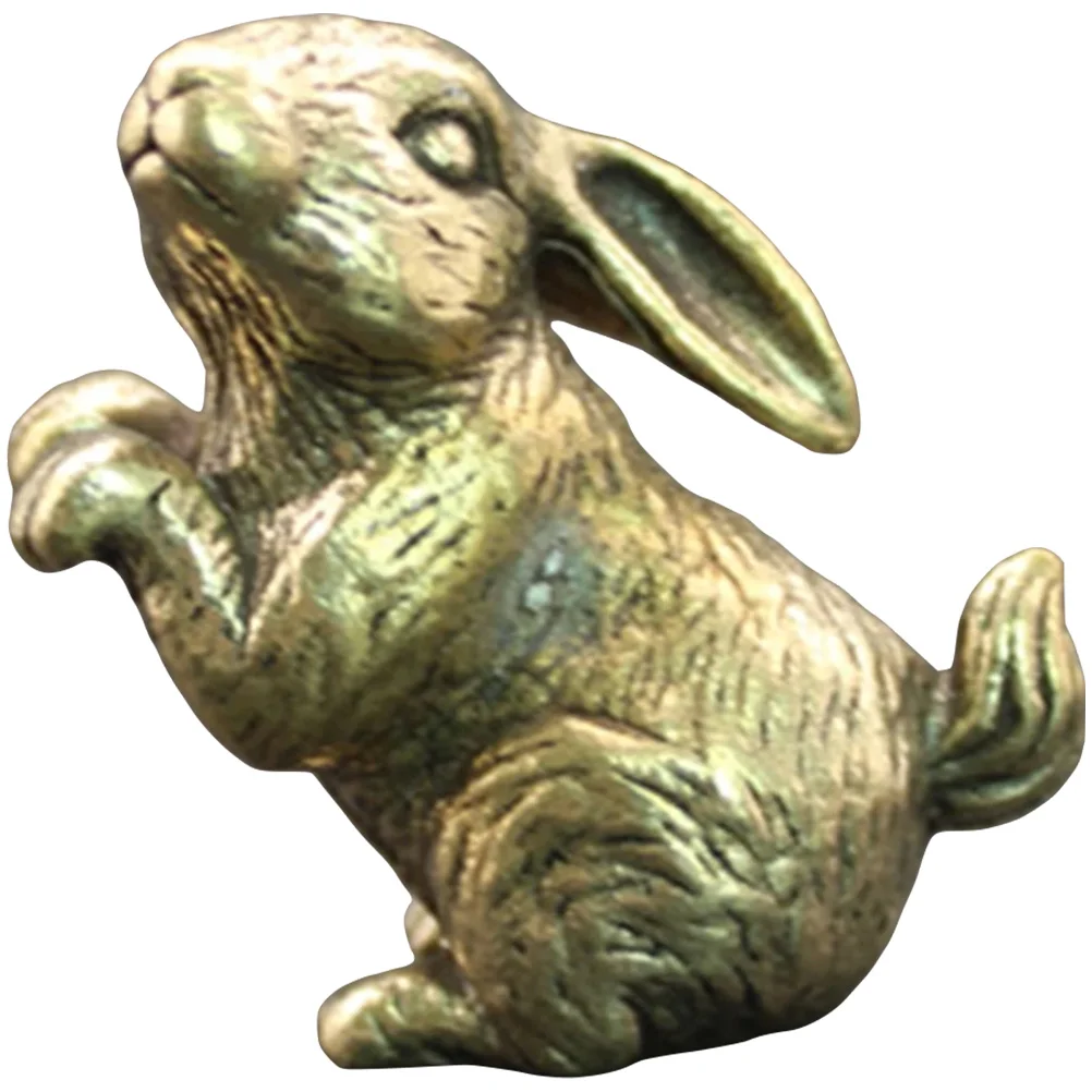 

Rabbit Brass Statue Bunny Easter Figurine Year Chinese Decorations New Figurines Zodiac Decor Shui Feng Animal The Ornaments