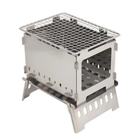 charcoal grills stainless steel portable bbq burner travel folding barbecue outdoor firewood for camping picnic supplies