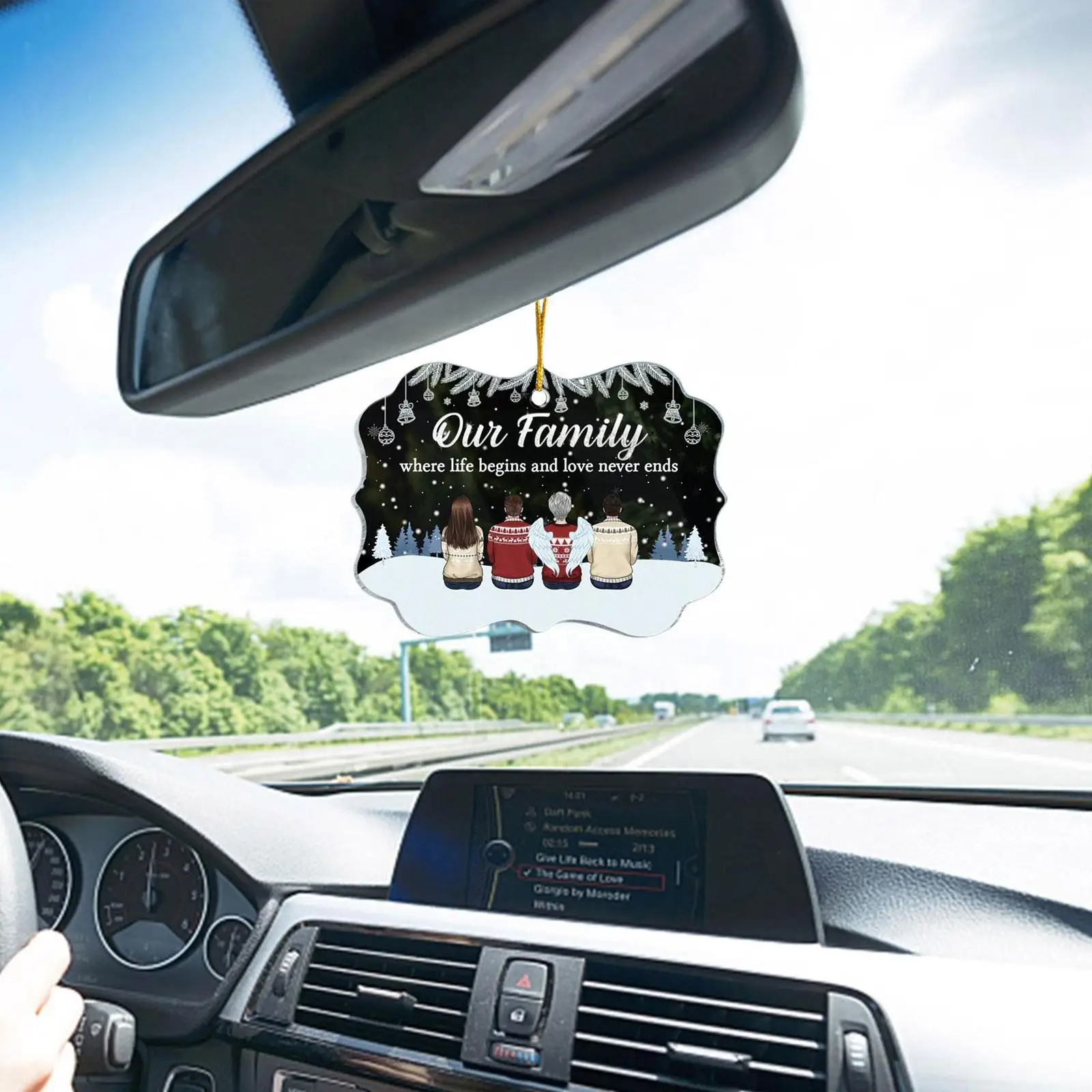 

Car Accessorie Auto Rearview Mirror Pendants Christmas Love Ornaments Life Ends Gift Never Where And Auto Begins Decoractio I8y2