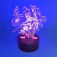 3d led night light game genshin impact team anime figure gorou 16 colors lamp for bedroom illusion desk decor kid birthday gift
