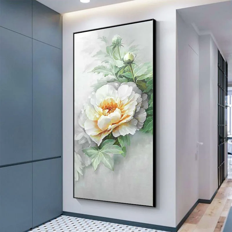 

Hand-painted Oil Painting Modern Porch Decorative Painting Corridor Hanging Painting Abstract High-end Flower Mural