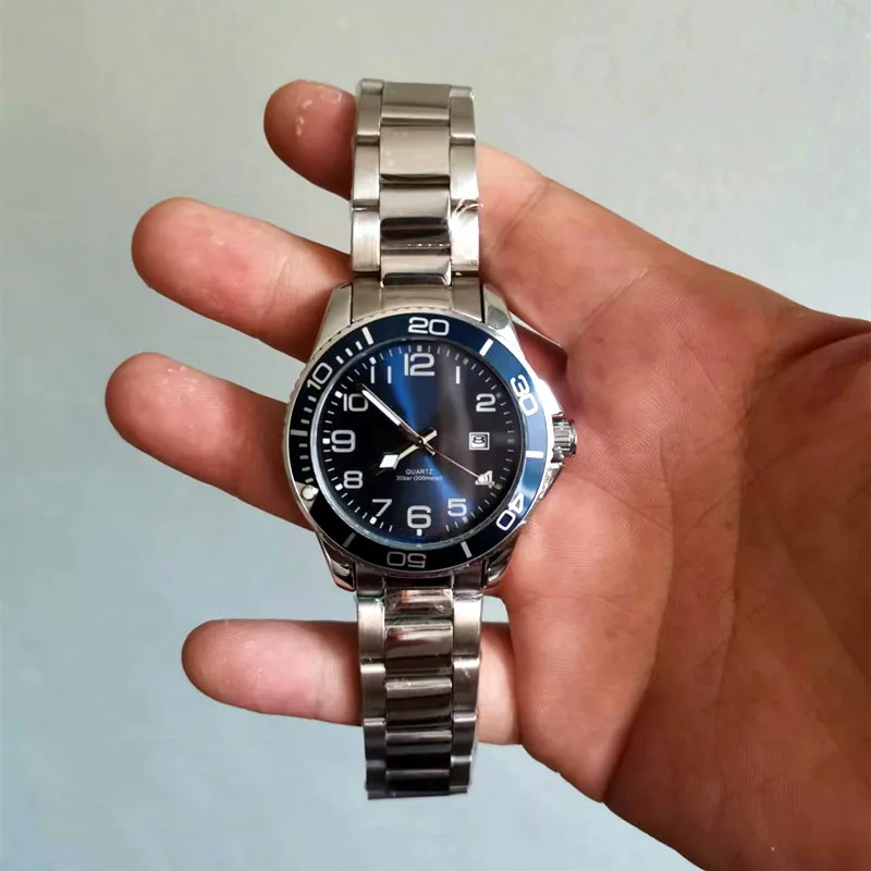

Top Luxury Brand HydroConquest High Quality Quartz Movement Luminous Calendar Watch for Men Masculino Stainless steel Watch