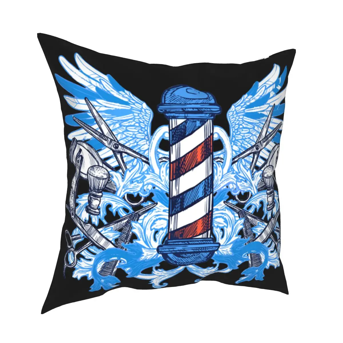 

Barber Shop Poles Pillowcase Soft Cushion Cover Decorations Barbershop Pillow Case Cover for Living Room Double-sided Printed