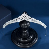hibride charm bride crown sparkling cubic zircon tiaras for women wedding party gifts fashion jewelry accessories bijoux c 100