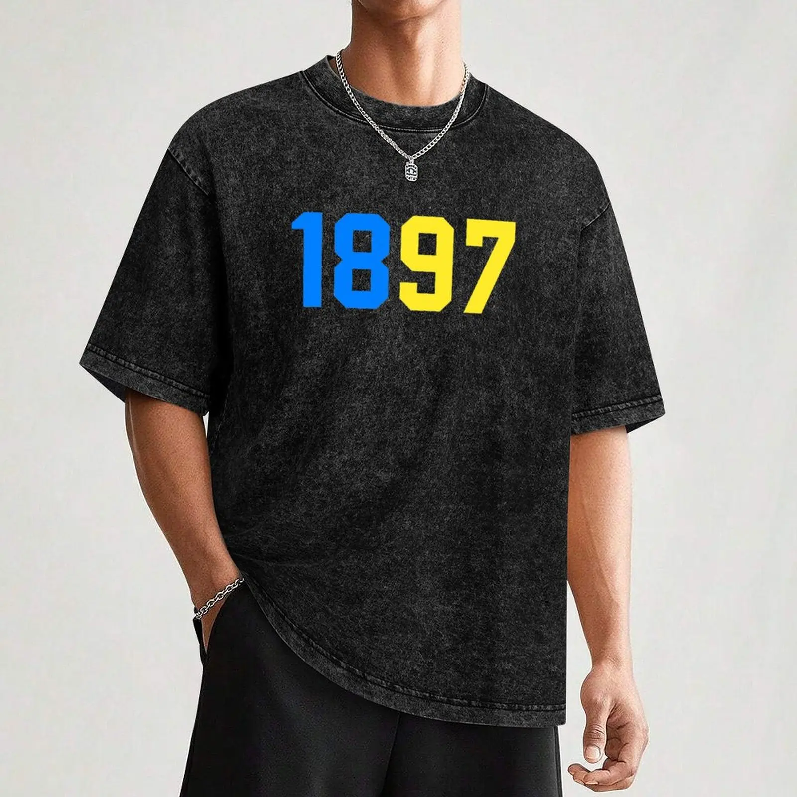 Сине-желтая футболка Union SG 1897 корейская модная быстросохнущая мужская хлопковая