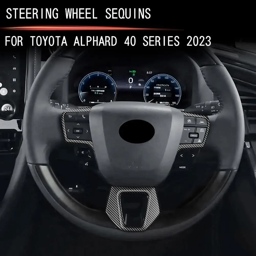 

for Toyota Alphard 40 Series 2023+ ABS Carbonfiber Steering Wheel Decorative Cover Inner Direction Button Cover Car Access X4H6